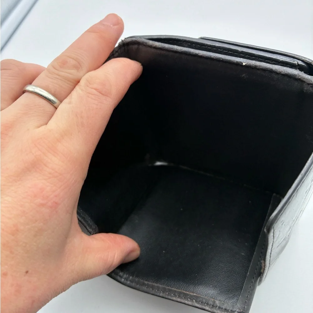 Louis Vuitton Black Monogram VERNIS Embossed Compact Wallet